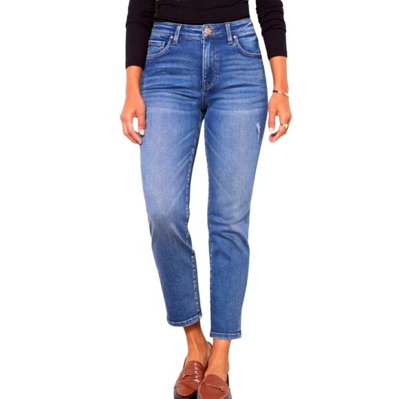 Kut From The Kloth Catherine Boyfriend Jeans Tapered Straight High Rise Ankle 6 - Picture 1 of 10